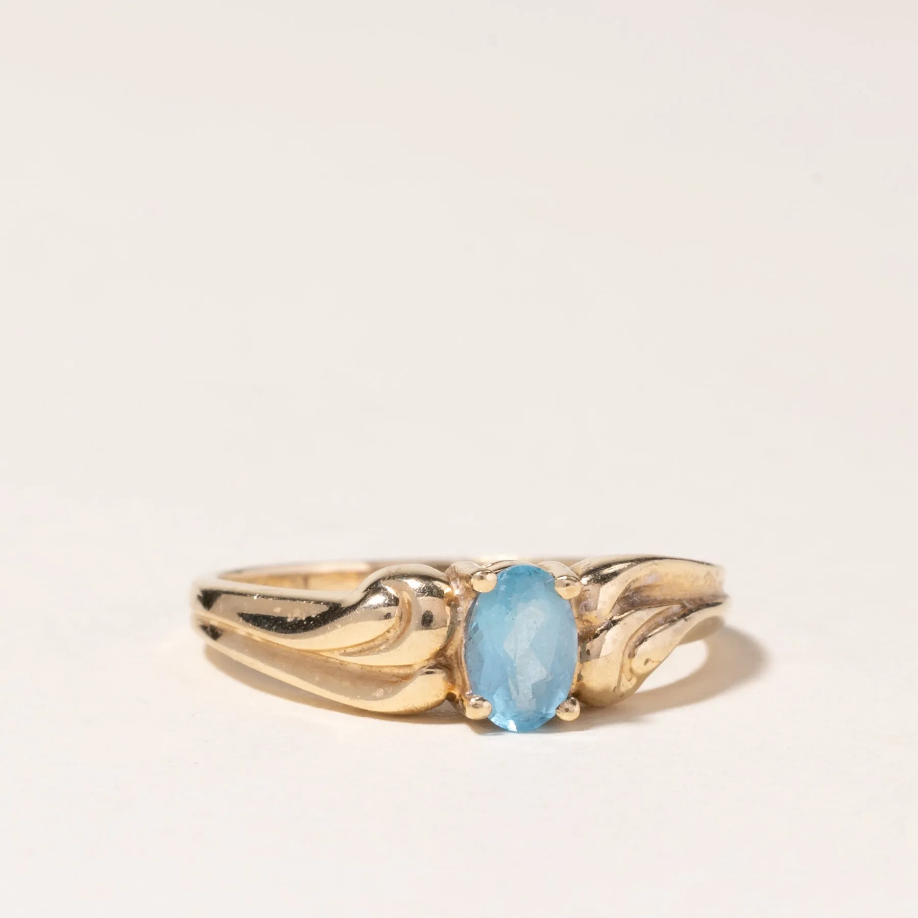 10K Yellow Gold Blue Topaz Ring | 0.43ct | SZ 7 |
