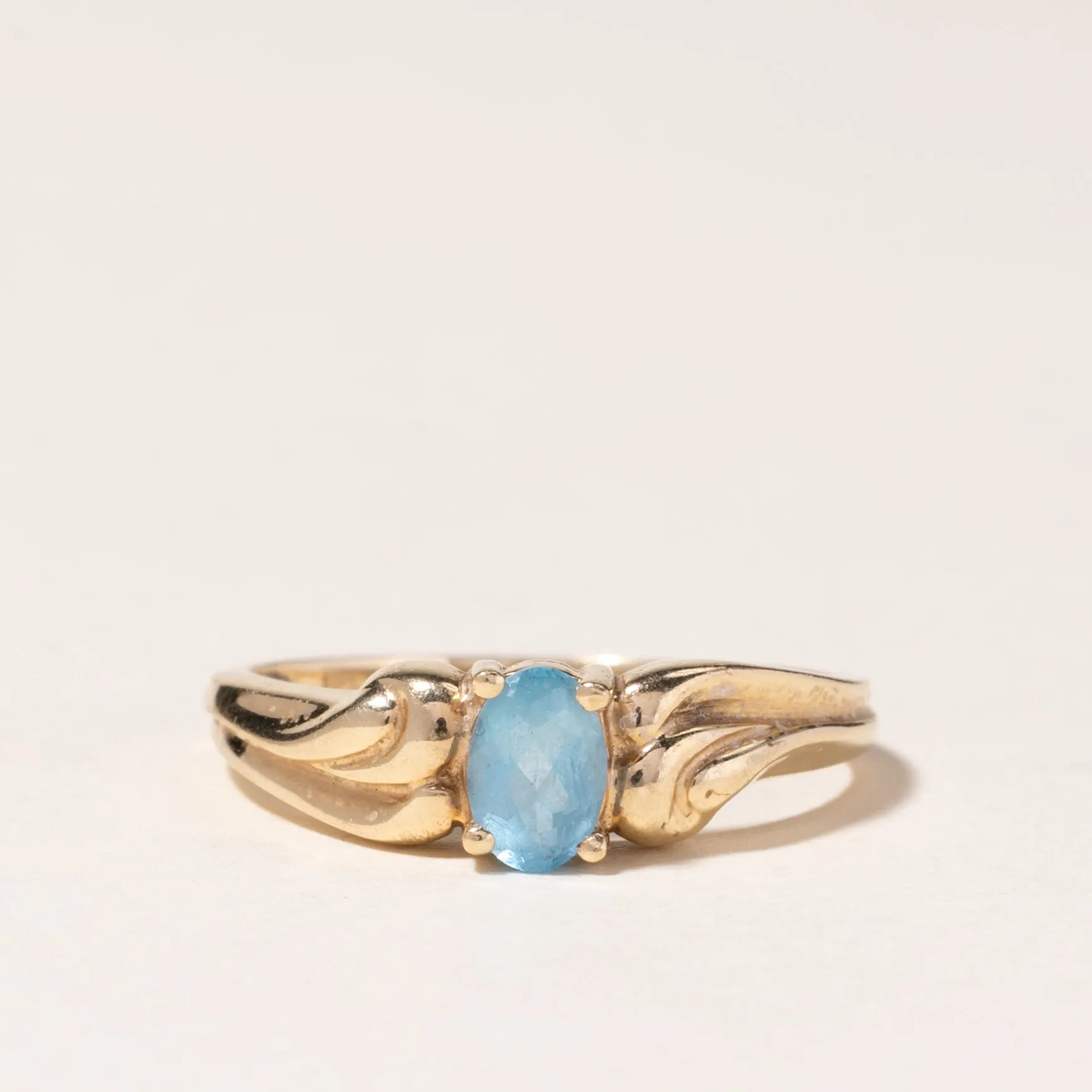 10K Yellow Gold Blue Topaz Ring | 0.43ct | SZ 7 |