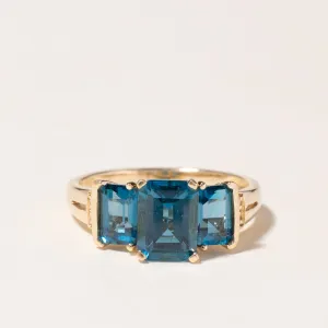10K Yellow Gold Blue Topaz Ring | 3.28ctw | SZ 7