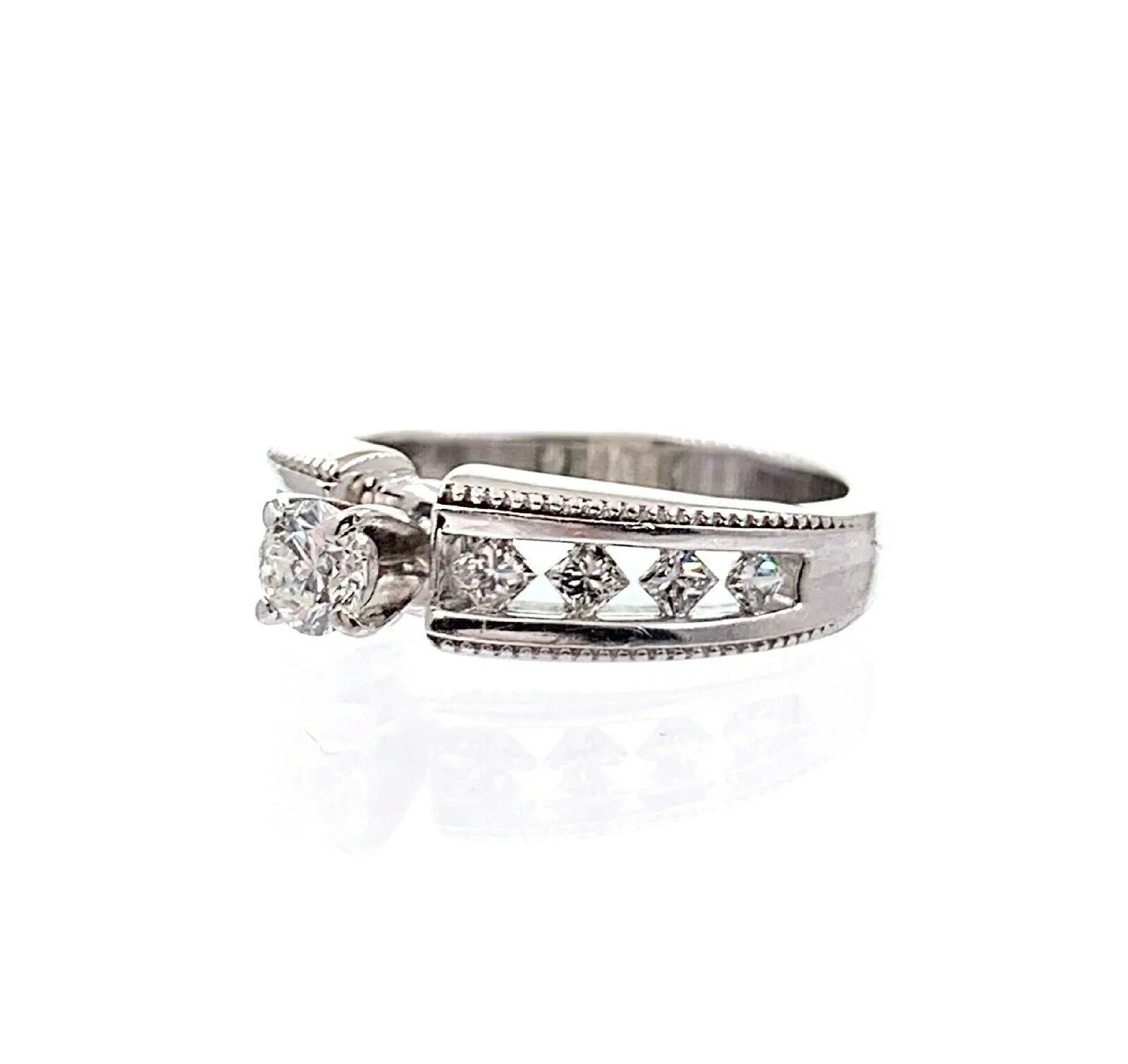 1.17 TCW Round Brilliant Diamond Engagement Ring 14K IGI Certified