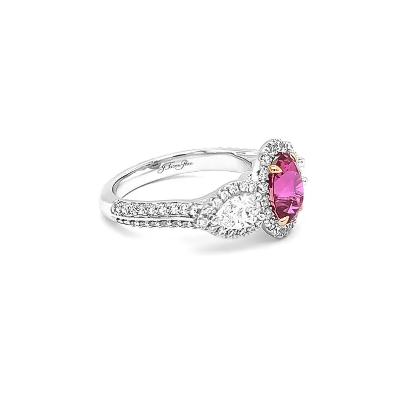2.04CT PINK SAPPHIRE AND DIAMOND RING