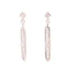 .26 Art Deco Diamond Earrings in 18k White Gold
