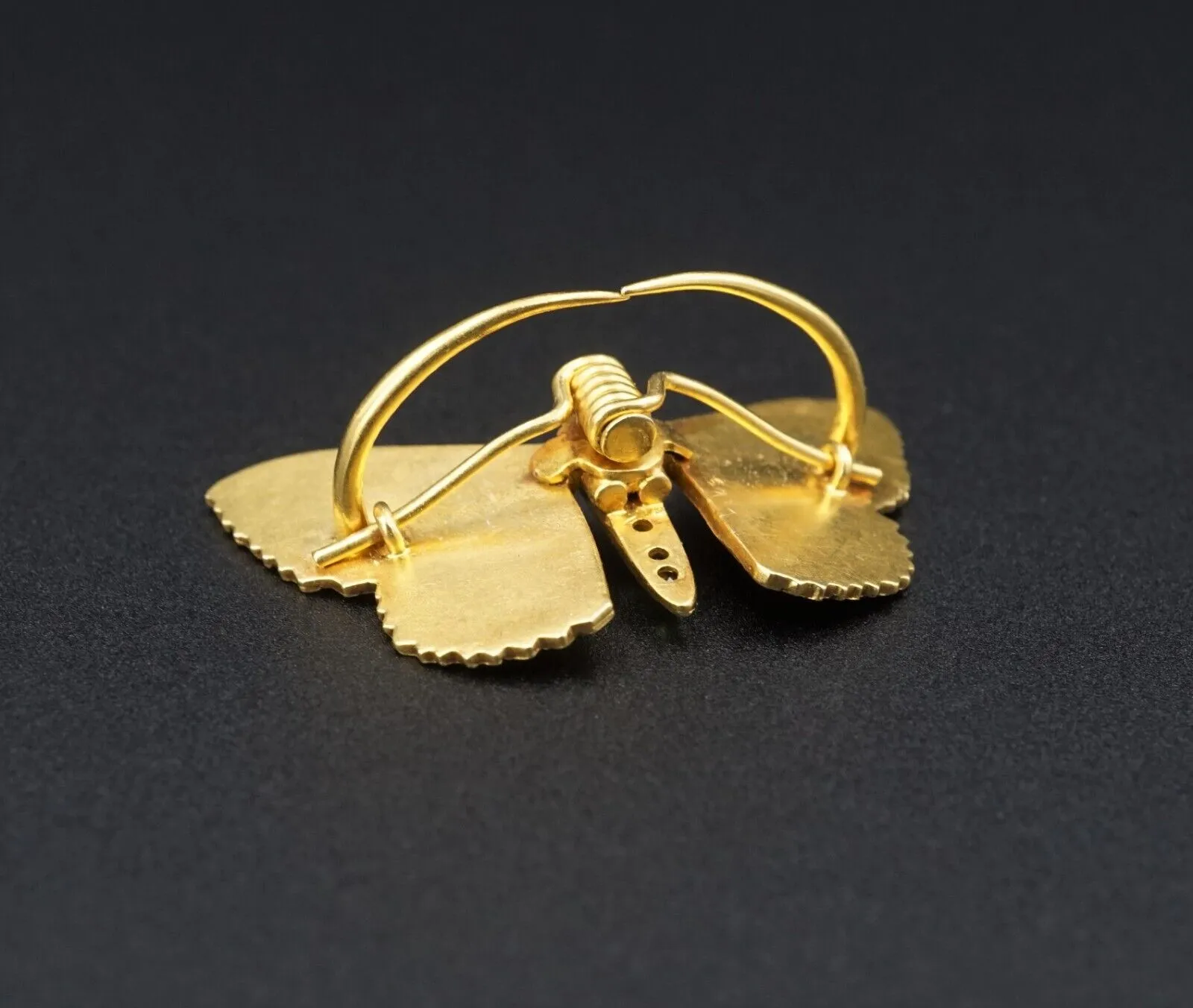 Antique French 18k Yellow Gold Diamond Butterfly Pin Brooch 1.1" OG397