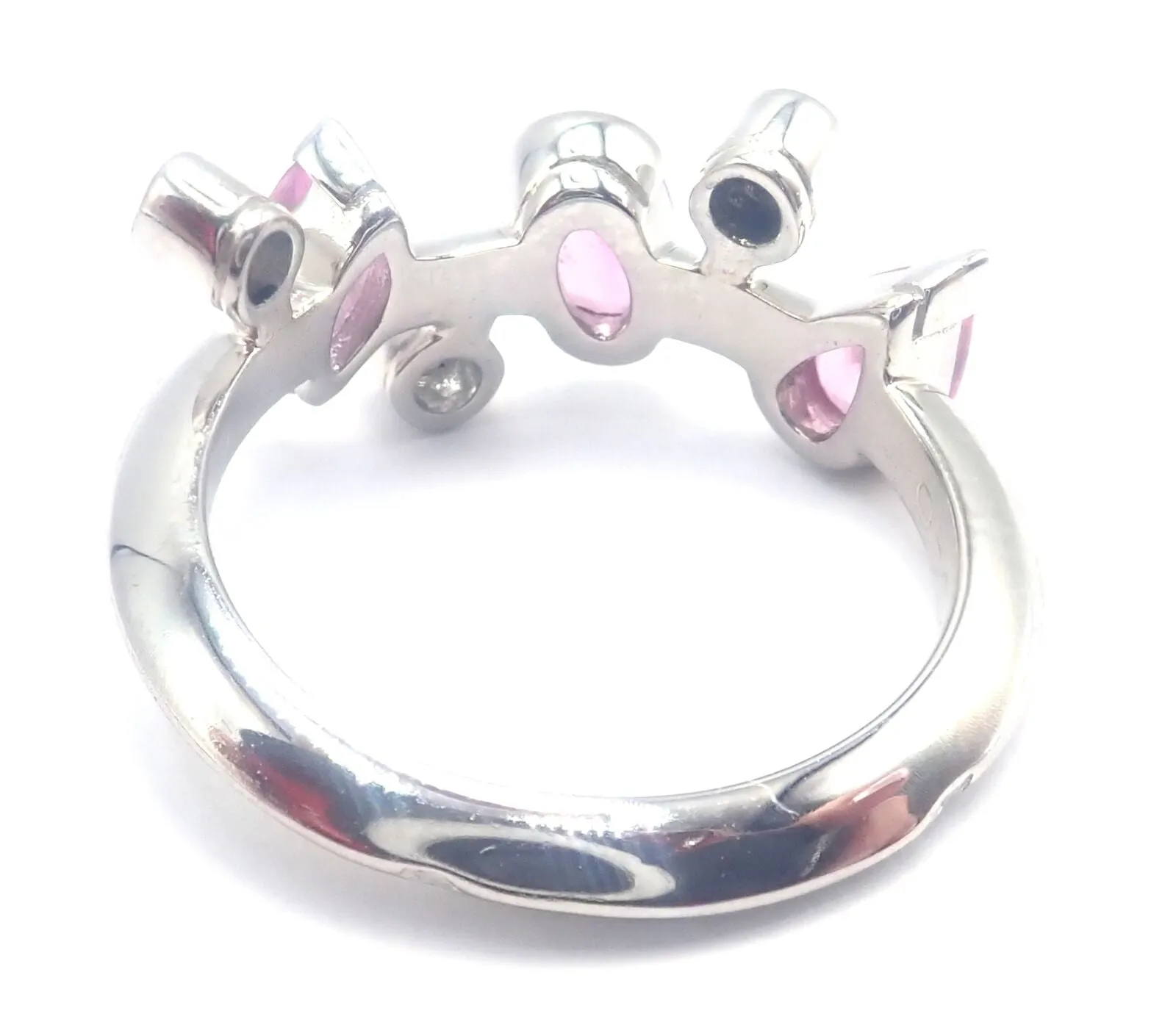 Authentic! Cartier Meli Melo Platinum Diamond Pink Sapphire Band Ring Cert.