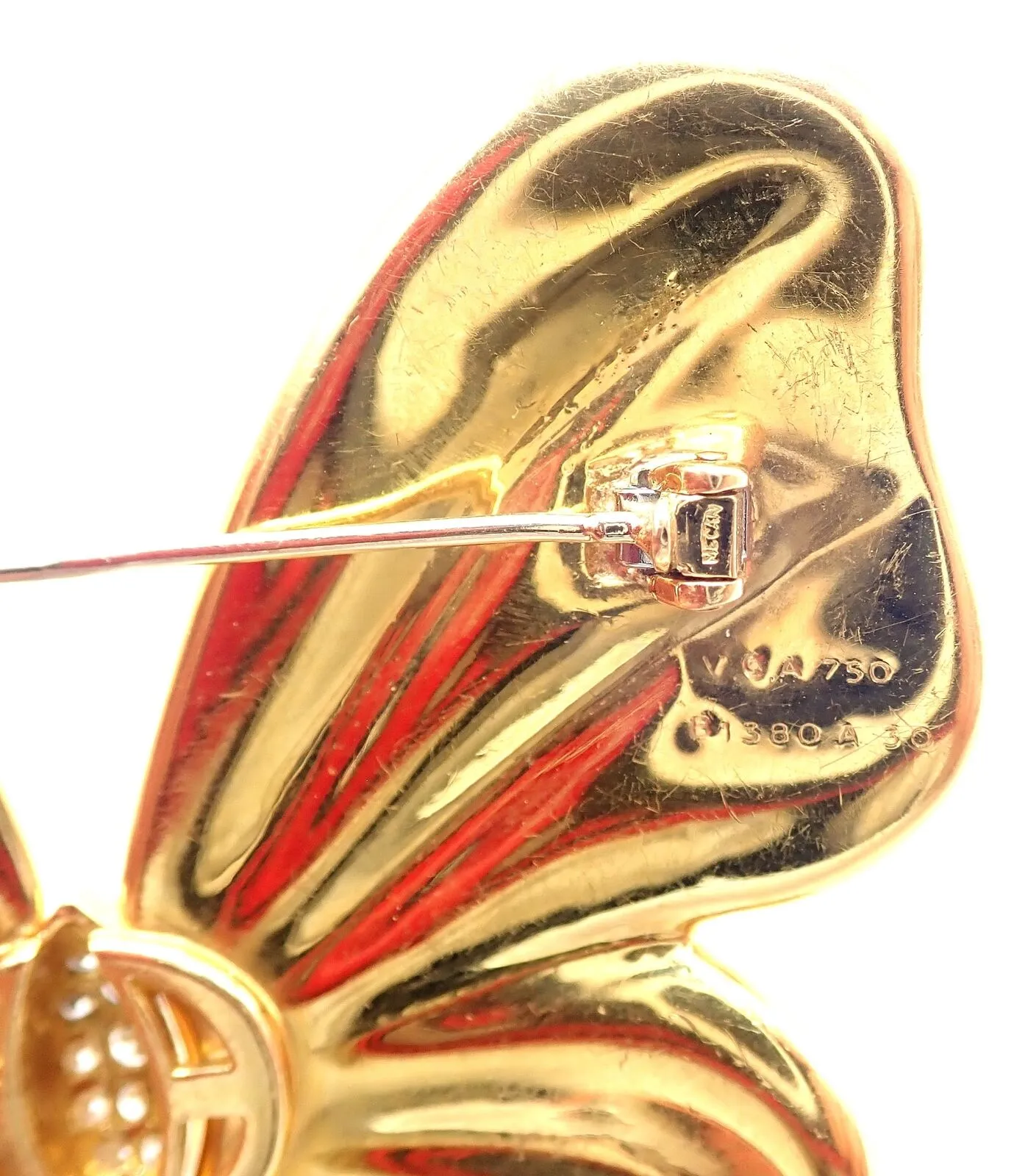 Authentic! Van Cleef & Arpels 18k Yellow Gold Extra Large Butterfly Pin Brooch