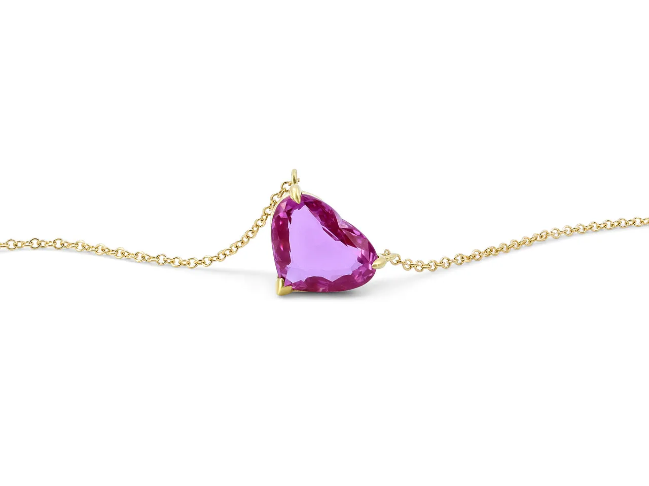 Beladora 'Bespoke' Heart-shape Pink Sapphire, 2.72 carats No Heat, Pendant in 18K Gold
