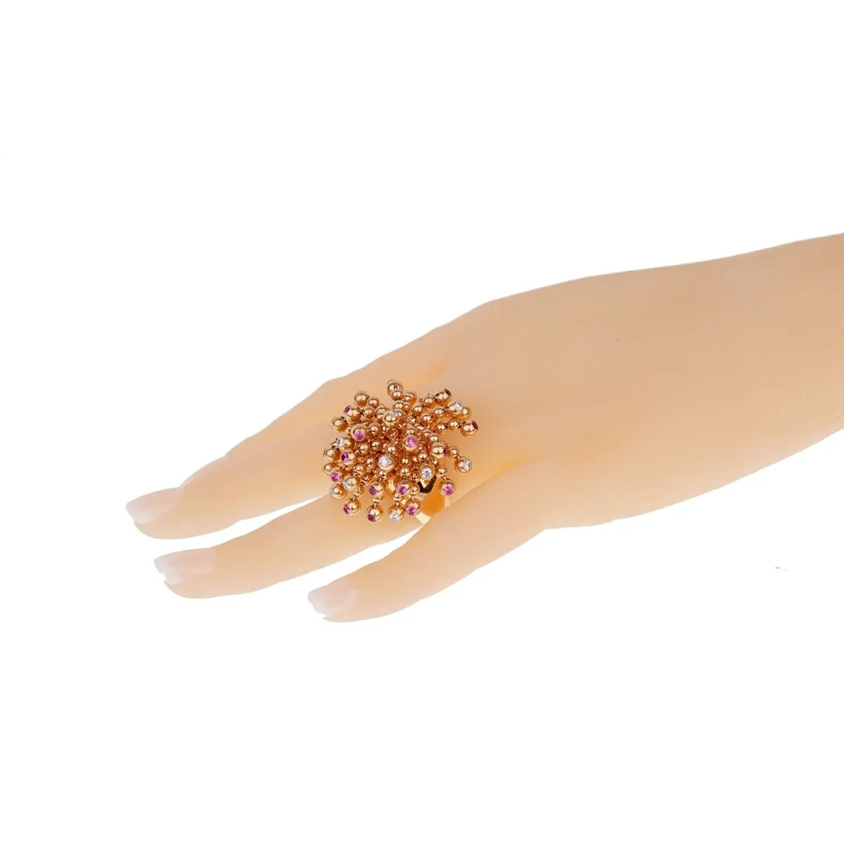 Cartier Paris Nouvelle Vague Pink Sapphire Diamond Rose Gold Ring