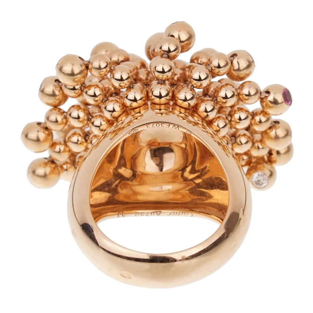 Cartier Paris Nouvelle Vague Pink Sapphire Diamond Rose Gold Ring