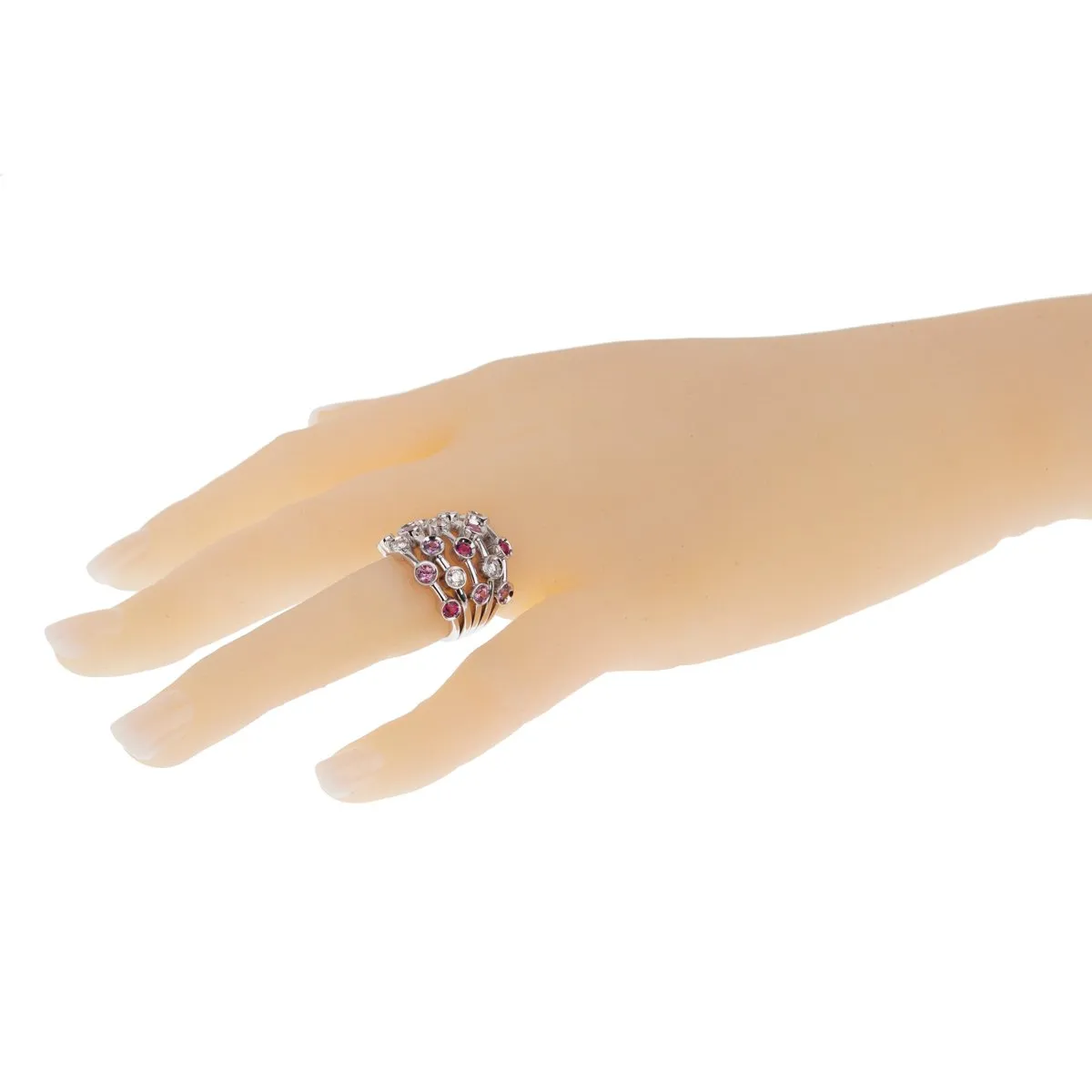 Chanel Pink Sapphire Diamond White Gold Ring