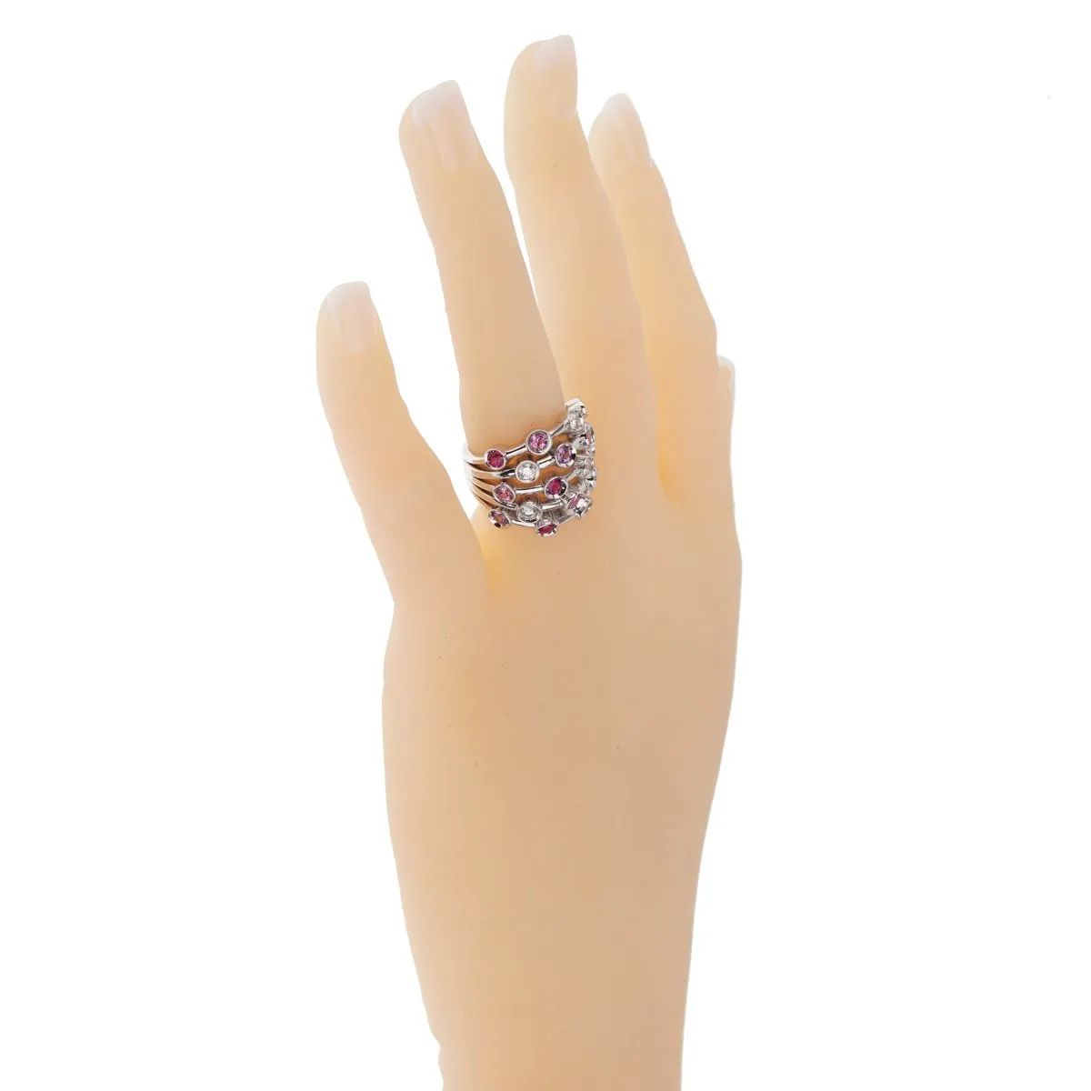 Chanel Pink Sapphire Diamond White Gold Ring