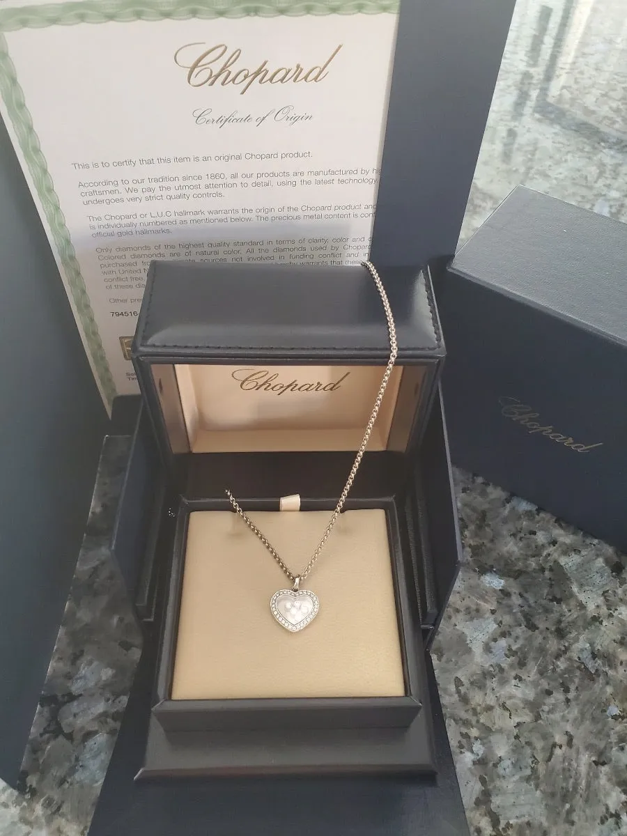 Chopard 18kt White Gold Happy Diamonds Pendant 794516-1001