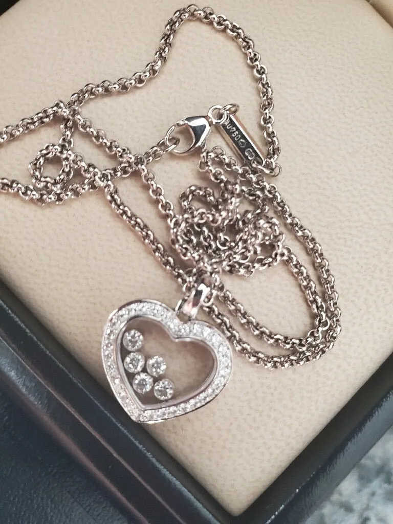 Chopard 18kt White Gold Happy Diamonds Pendant 794516-1001