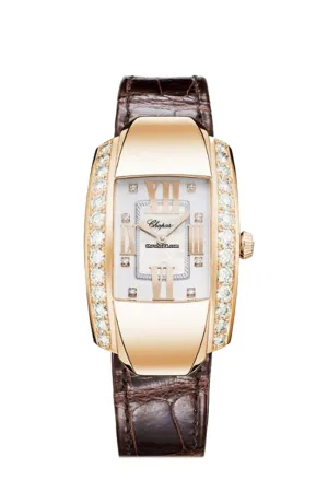 Chopard La Strada 44 Mop Dial Diamond Bezel Leather 419402-5002