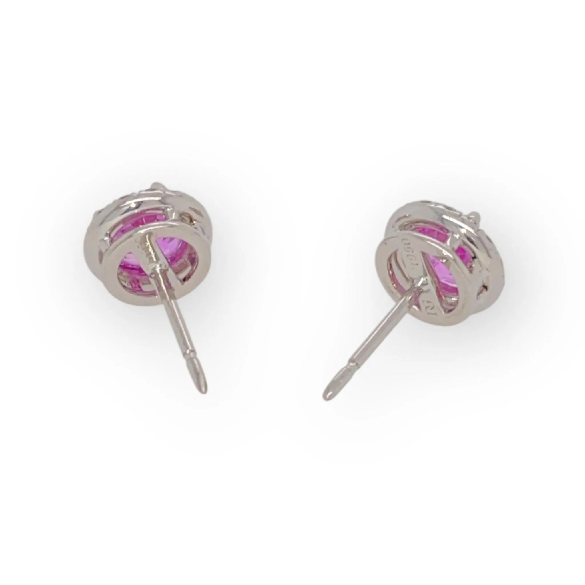 Contemporary Platinum Sapphire & Diamond Earrings