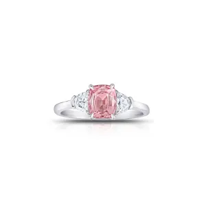 Contemporary Platinum Sapphire & Diamond Ring