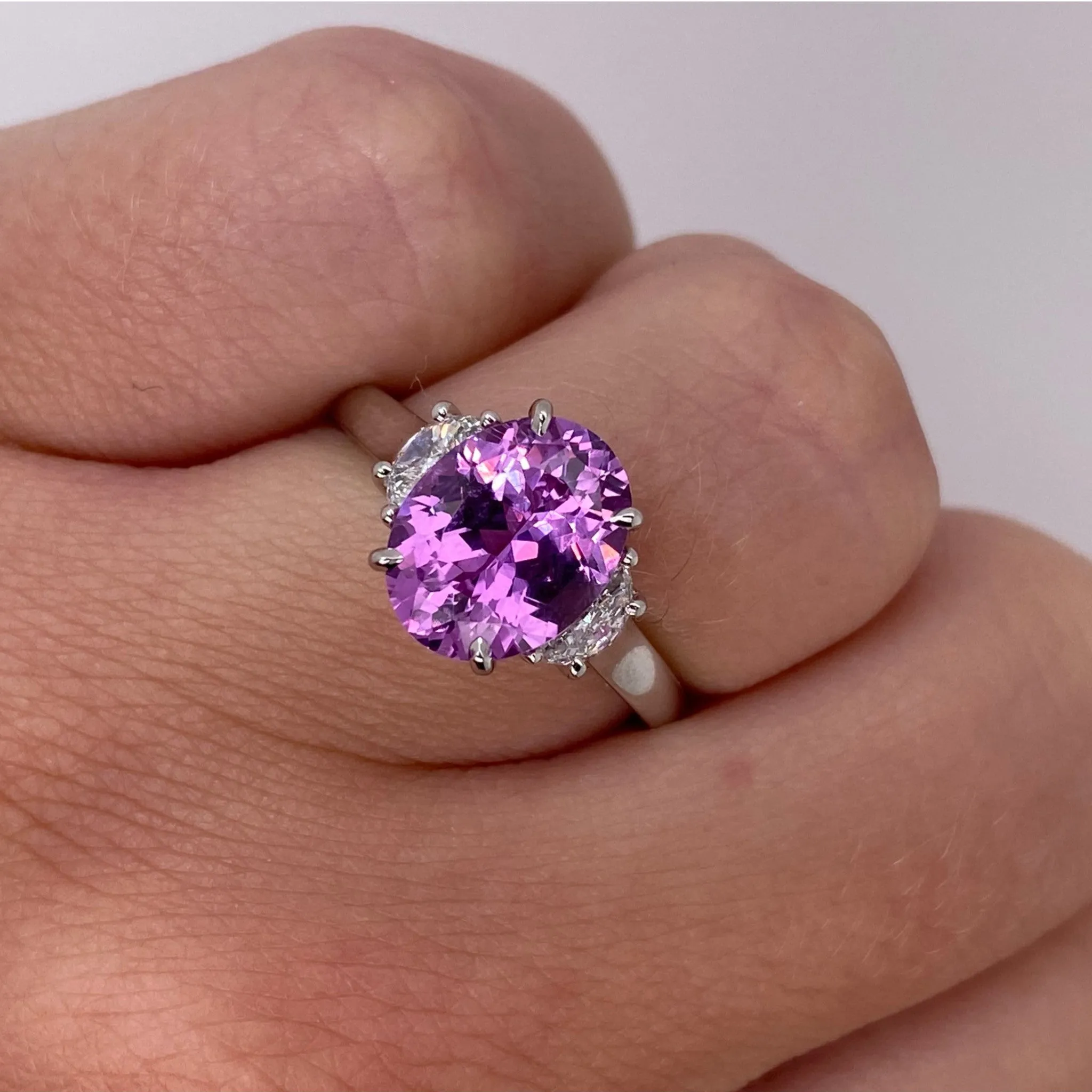 Contemporary Platinum Sapphire & Diamond Ring