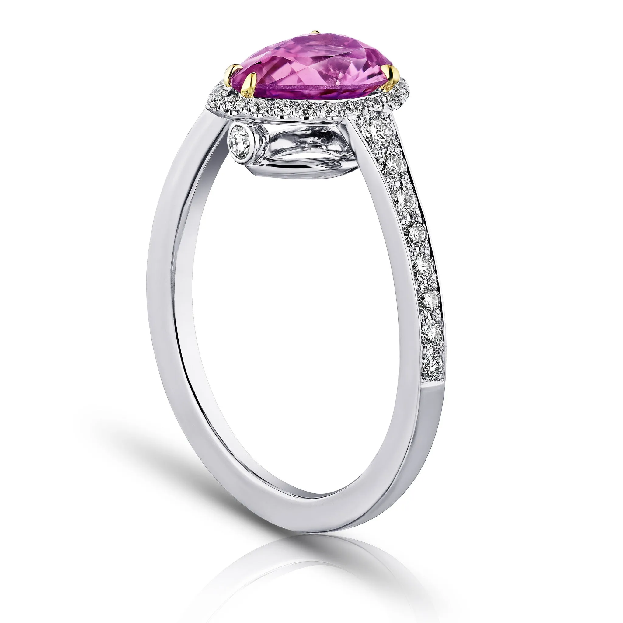 Contemporary Platinum Sapphire & Diamond Ring