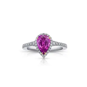 Contemporary Platinum Sapphire & Diamond Ring