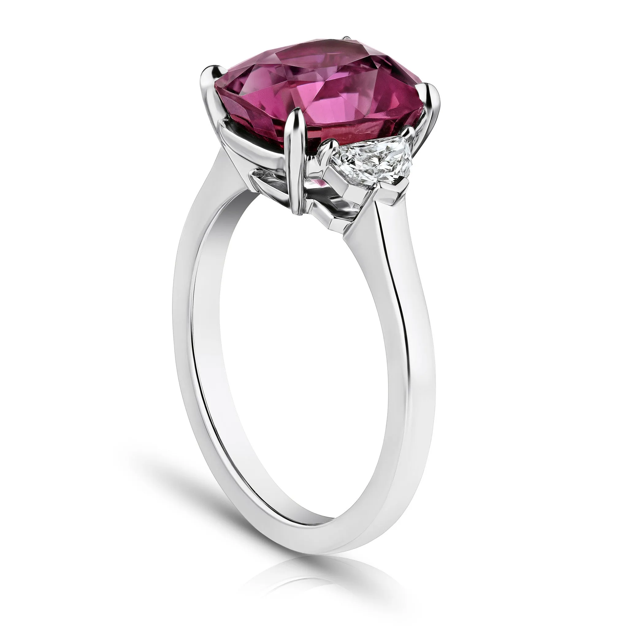 Contemporary Platinum Sapphire & Diamond Ring