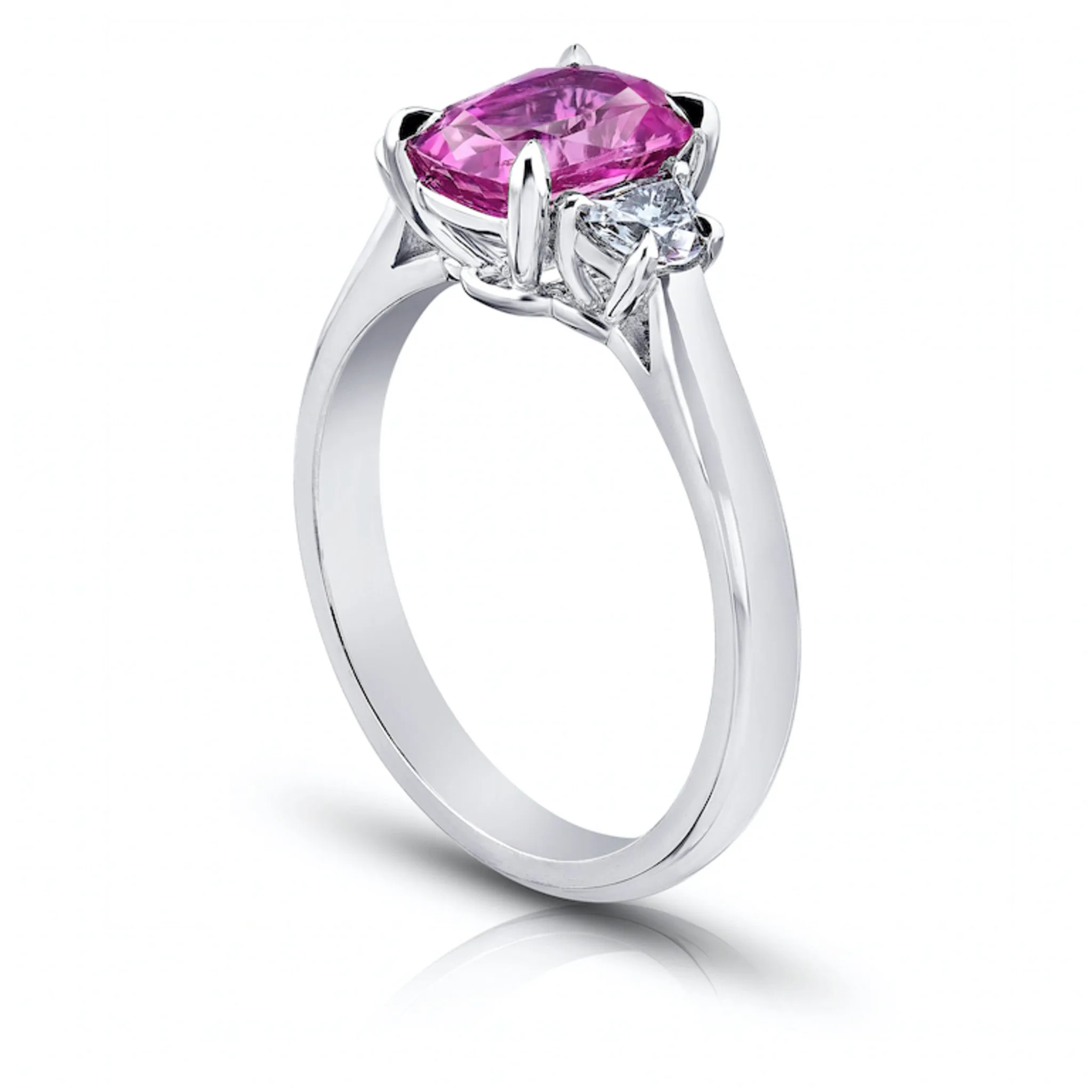 Contemporary Platinum Sapphire & Diamond Ring