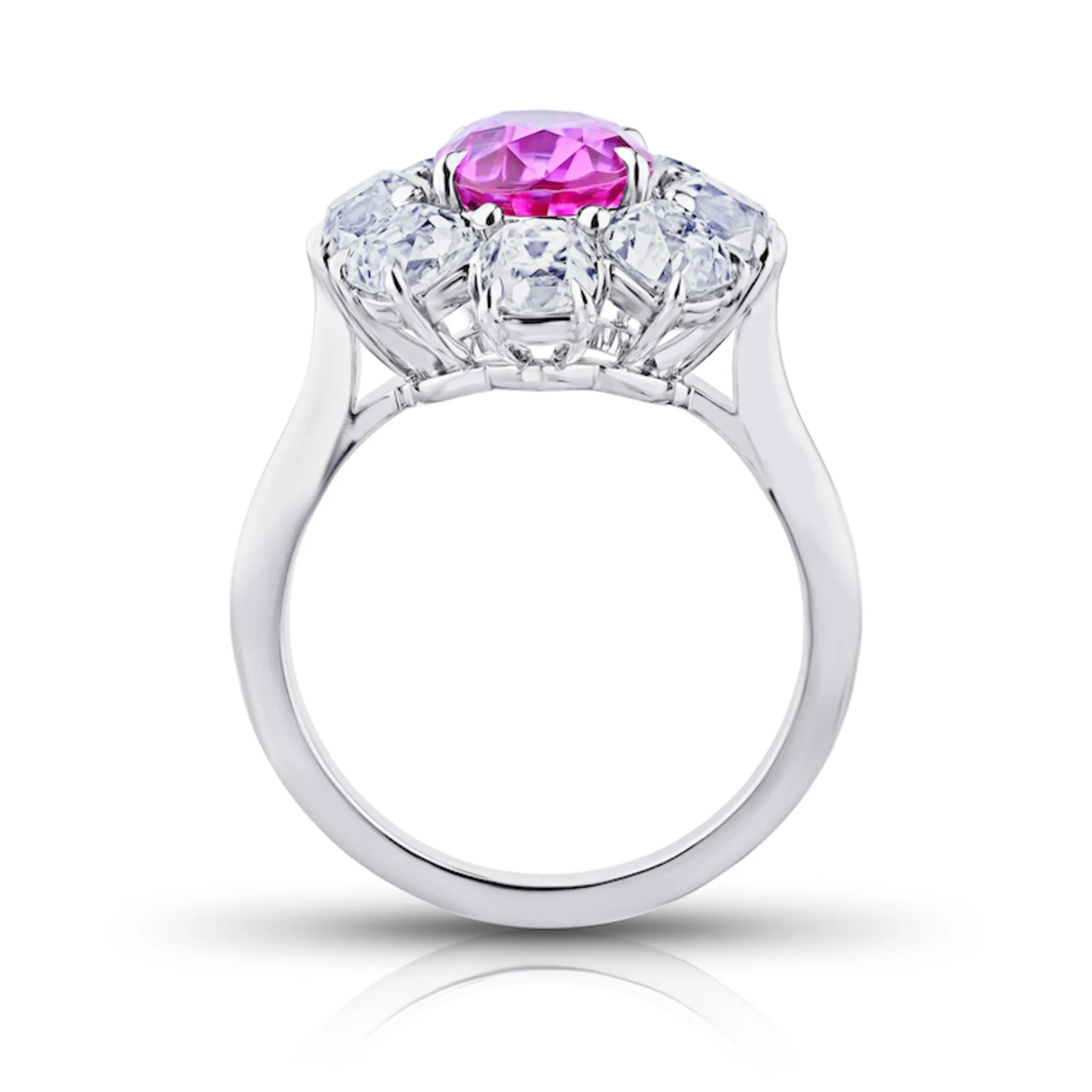 Contemporary Platinum Sapphire & Diamond Ring
