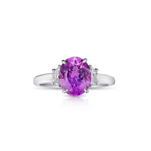 Contemporary Platinum Sapphire & Diamond Ring