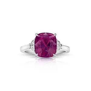 Contemporary Platinum Sapphire & Diamond Ring