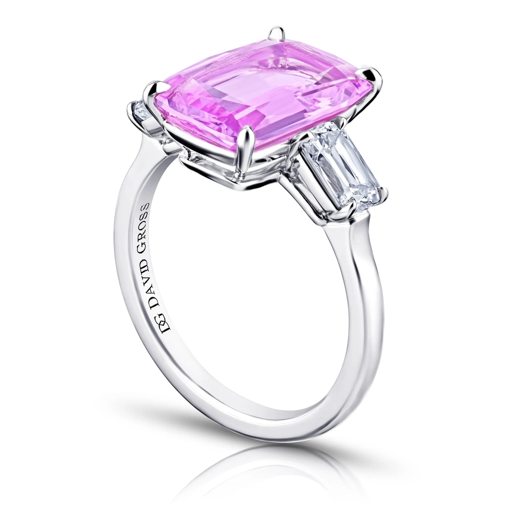 Contemporary Platinum Sapphire & Diamond Ring