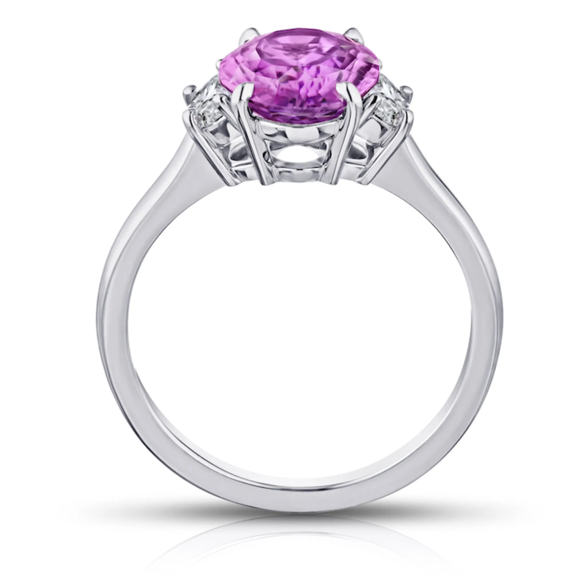 Contemporary Platinum Sapphire & Diamond Ring