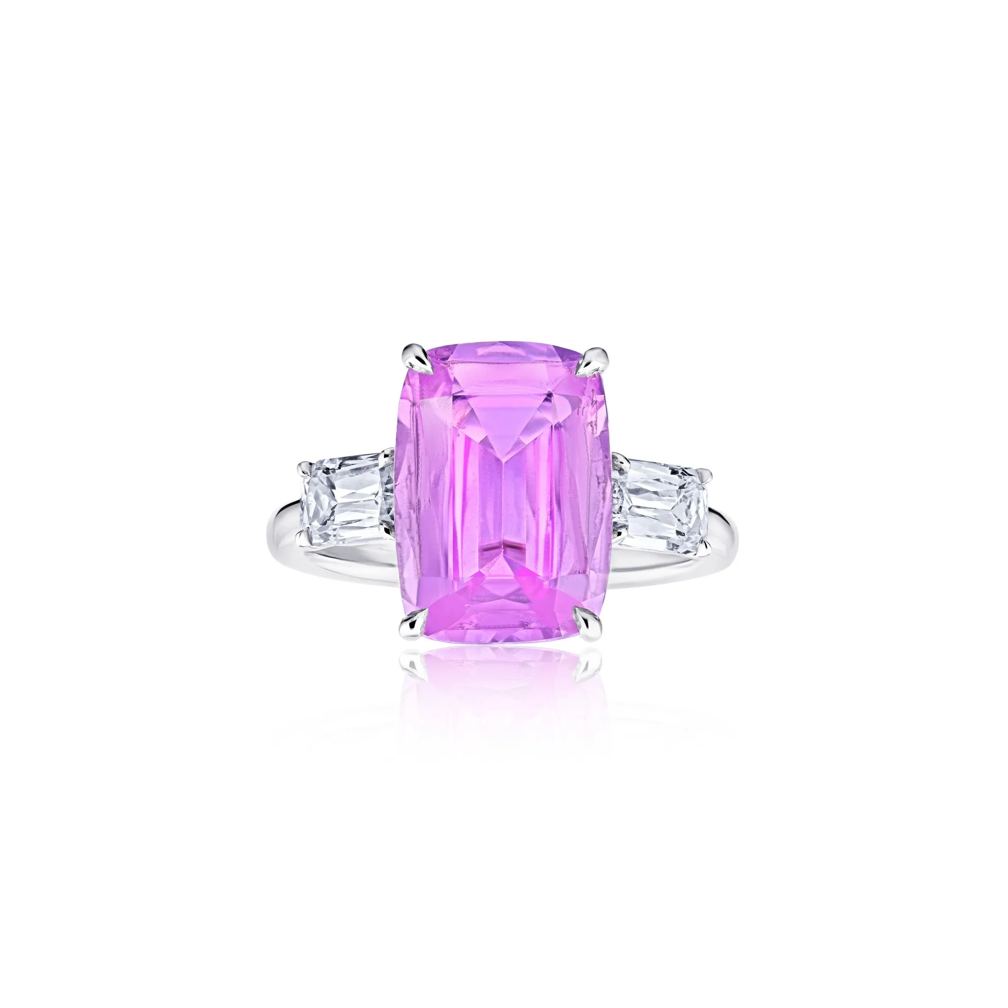 Contemporary Platinum Sapphire & Diamond Ring