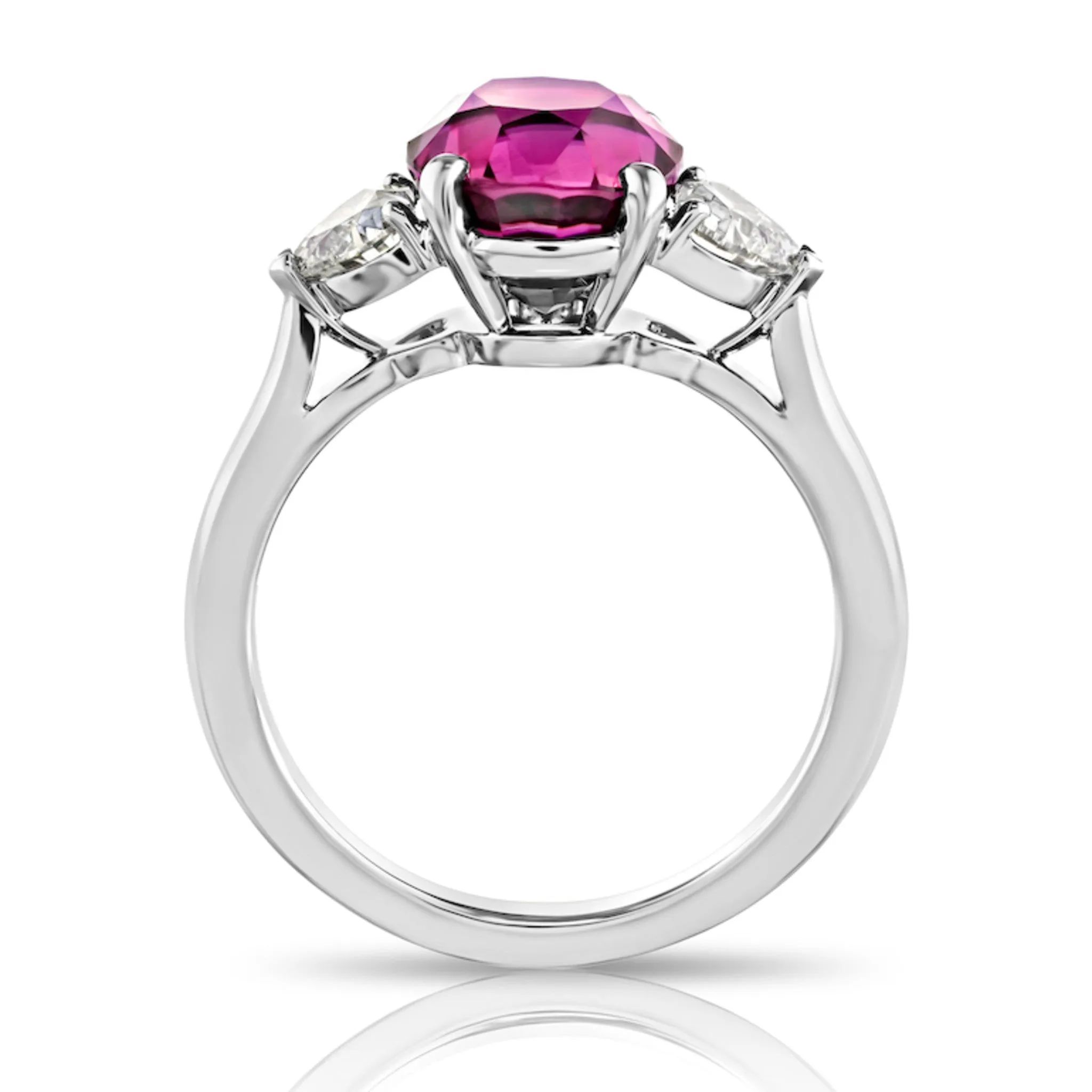 Contemporary Platinum Sapphire & Diamond Ring