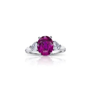 Contemporary Platinum Sapphire & Diamond Ring