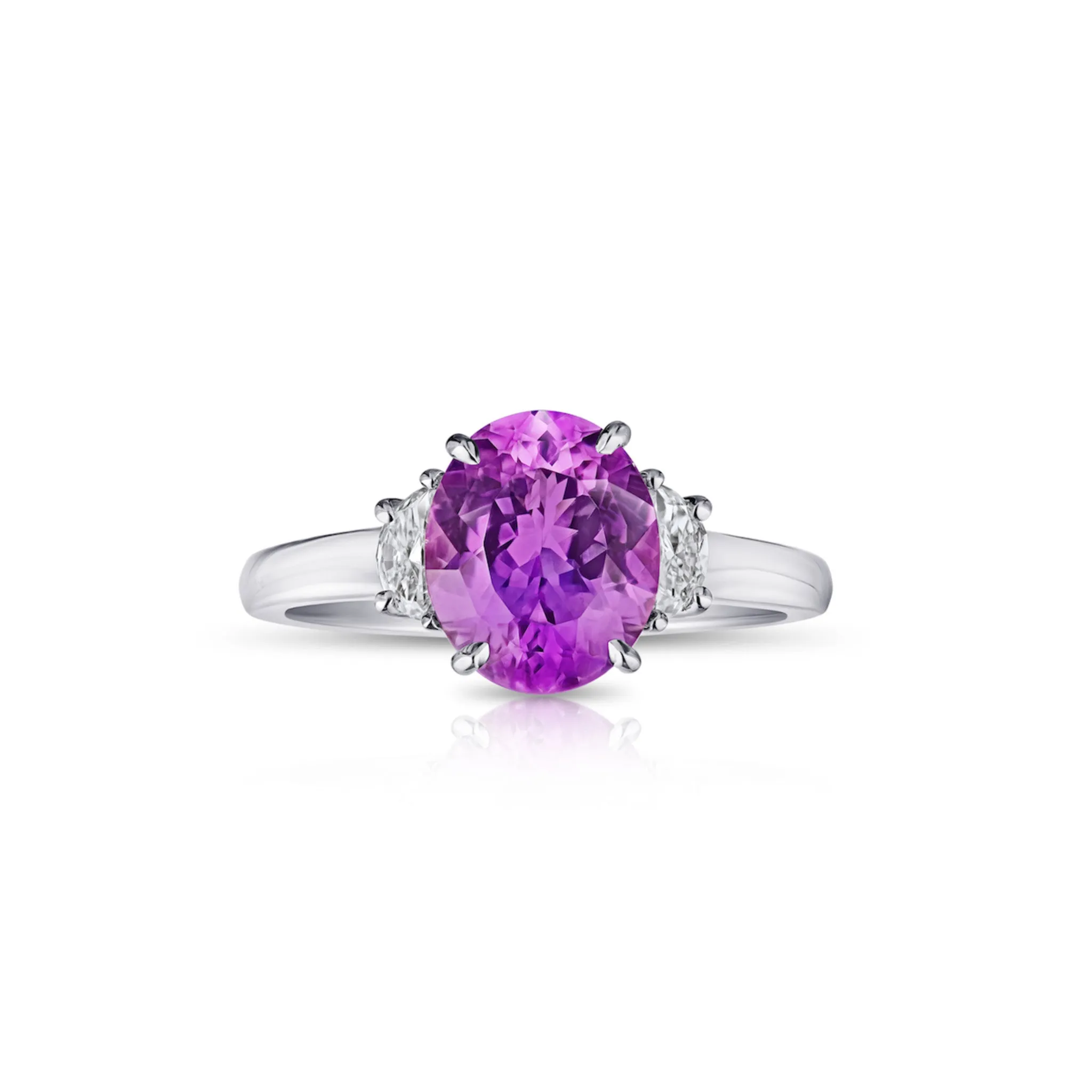 Contemporary Platinum Sapphire & Diamond Ring