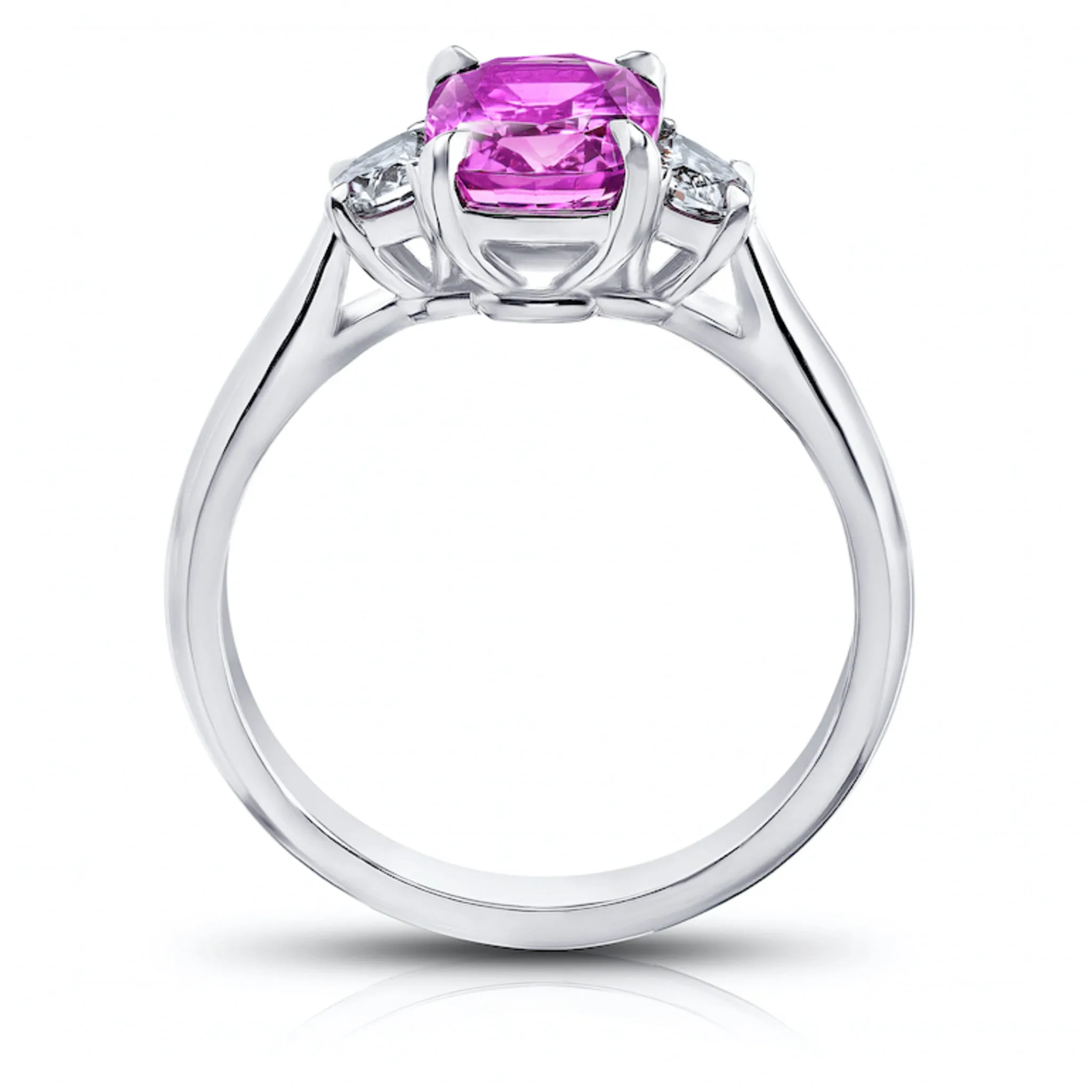 Contemporary Platinum Sapphire & Diamond Ring