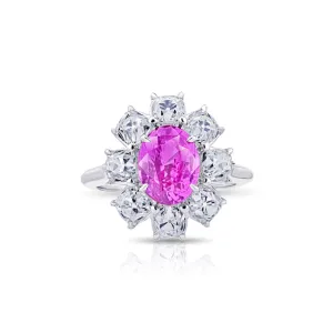 Contemporary Platinum Sapphire & Diamond Ring