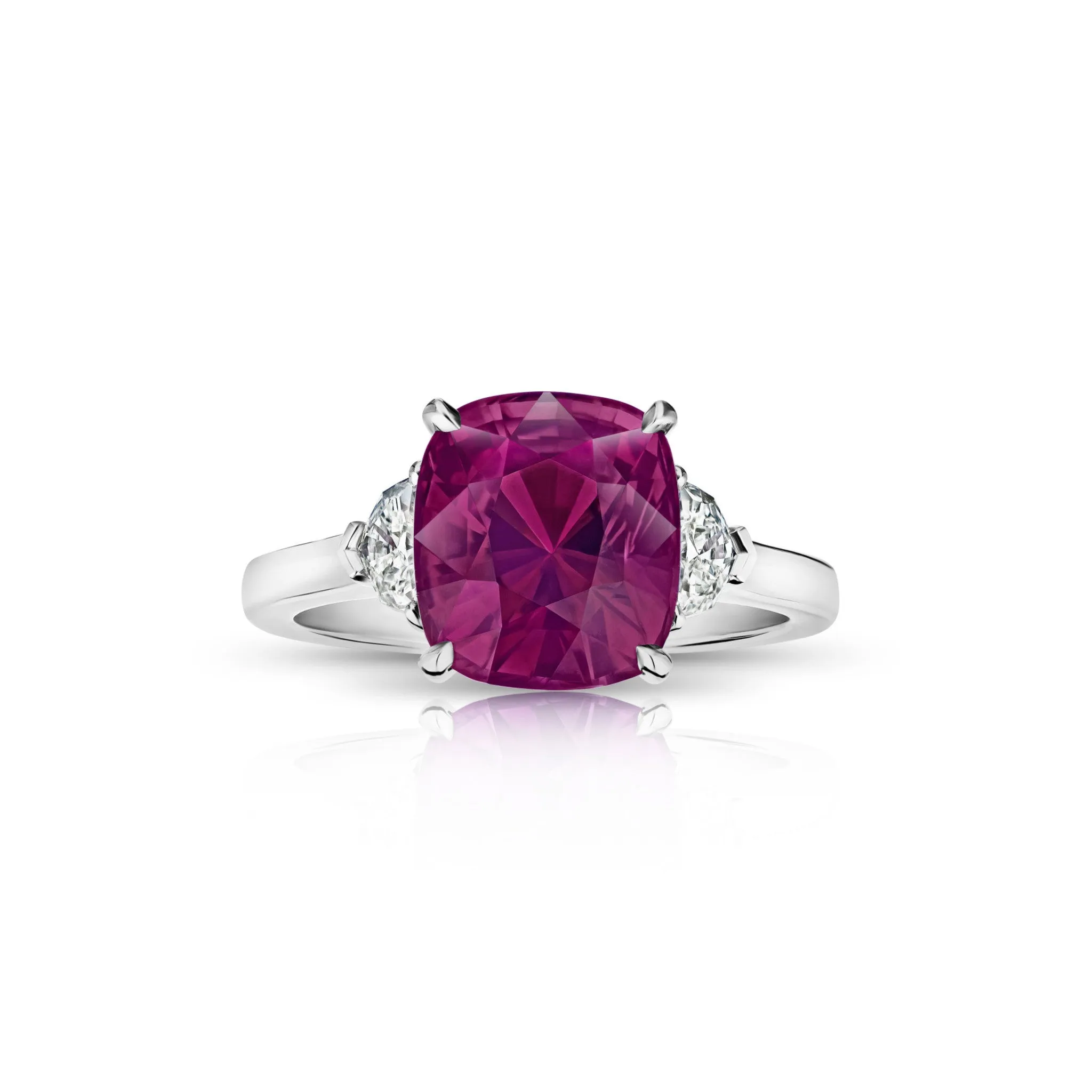 Contemporary Platinum Sapphire & Diamond Ring
