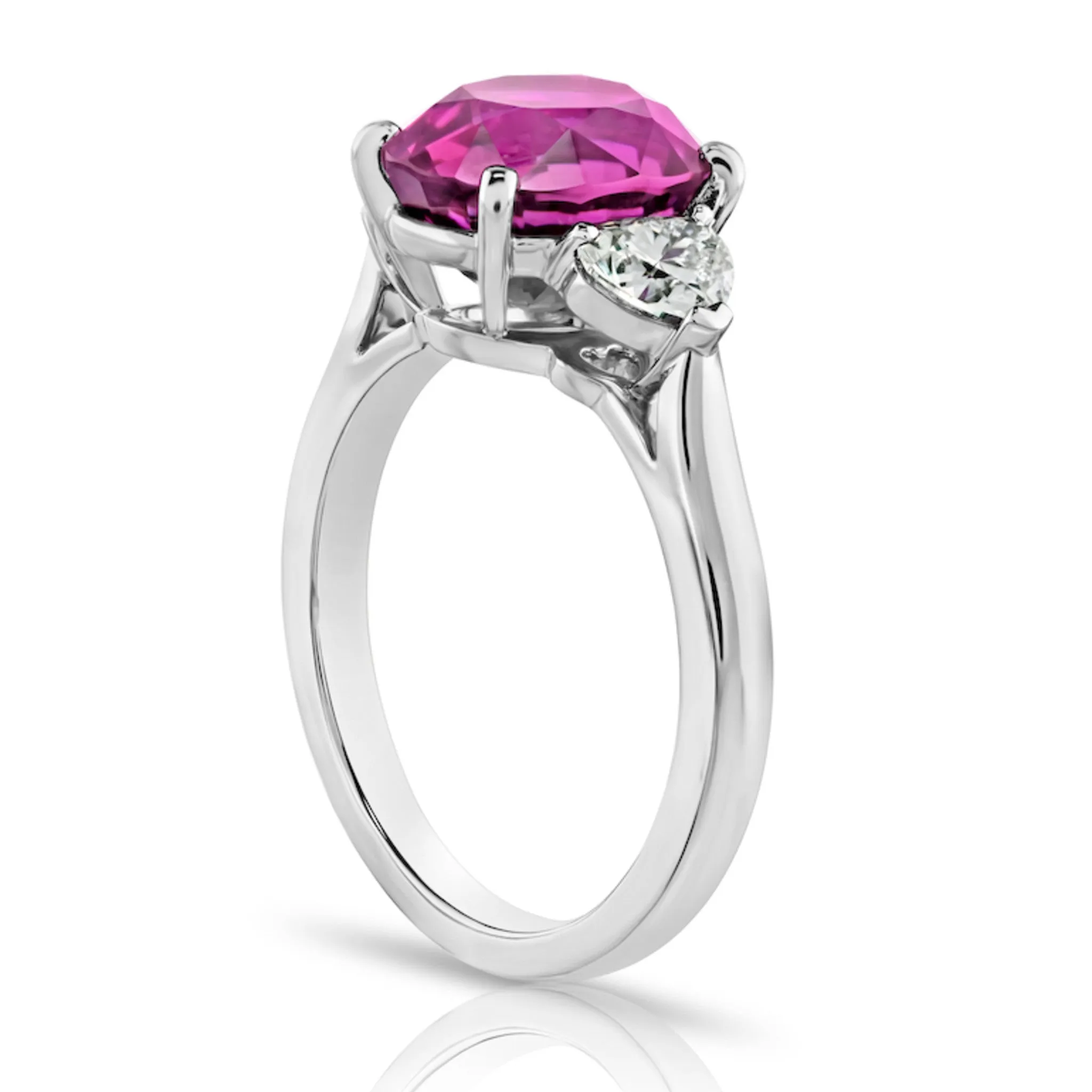 Contemporary Platinum Sapphire & Diamond Ring