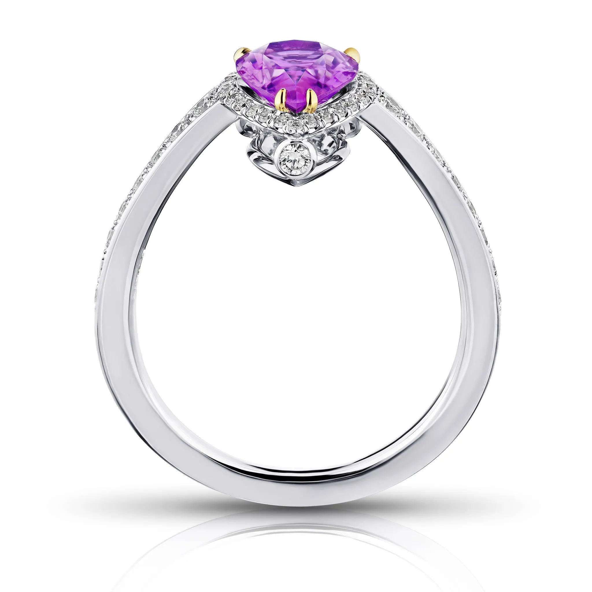 Contemporary Platinum Sapphire & Diamond Ring