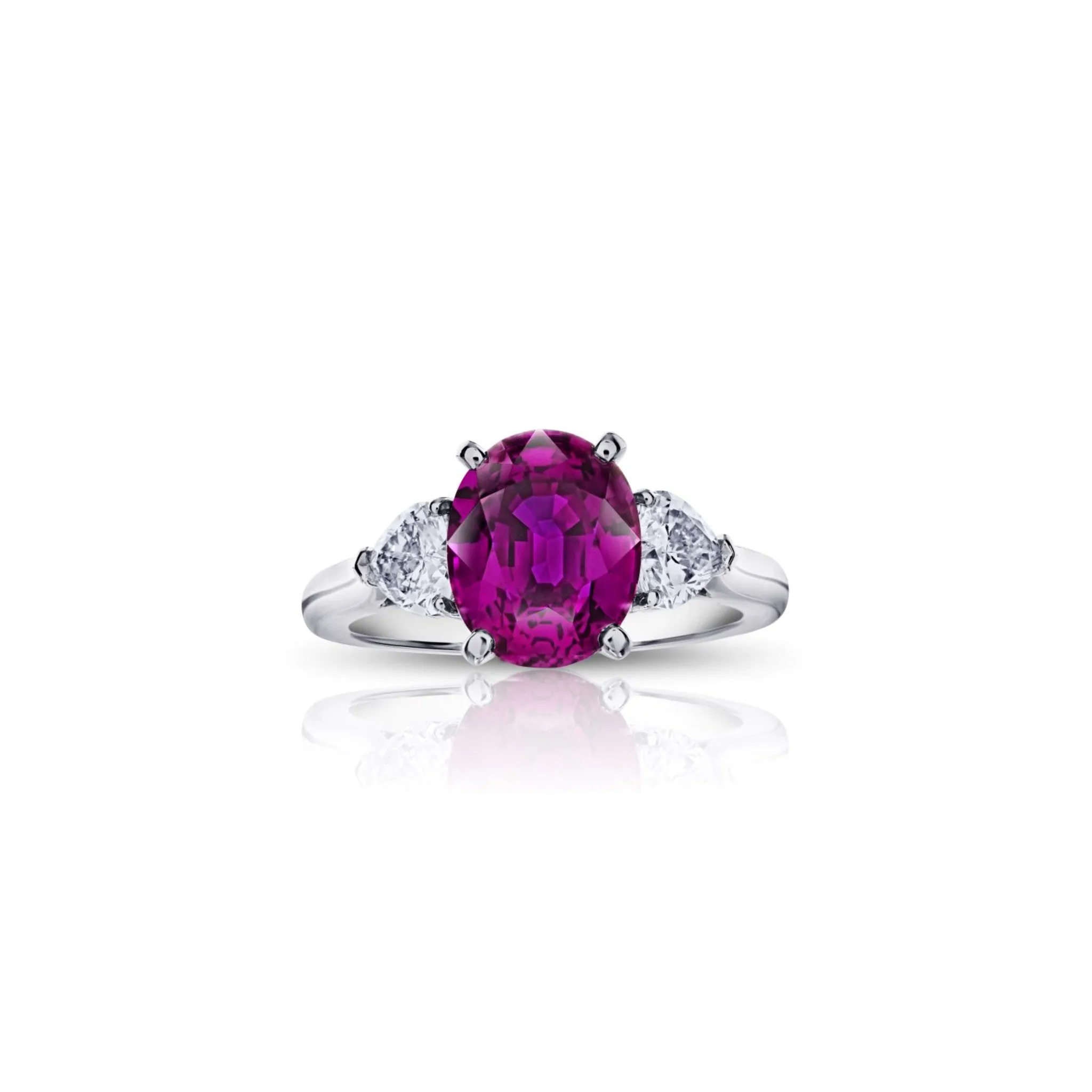 Contemporary Platinum Sapphire & Diamond Ring