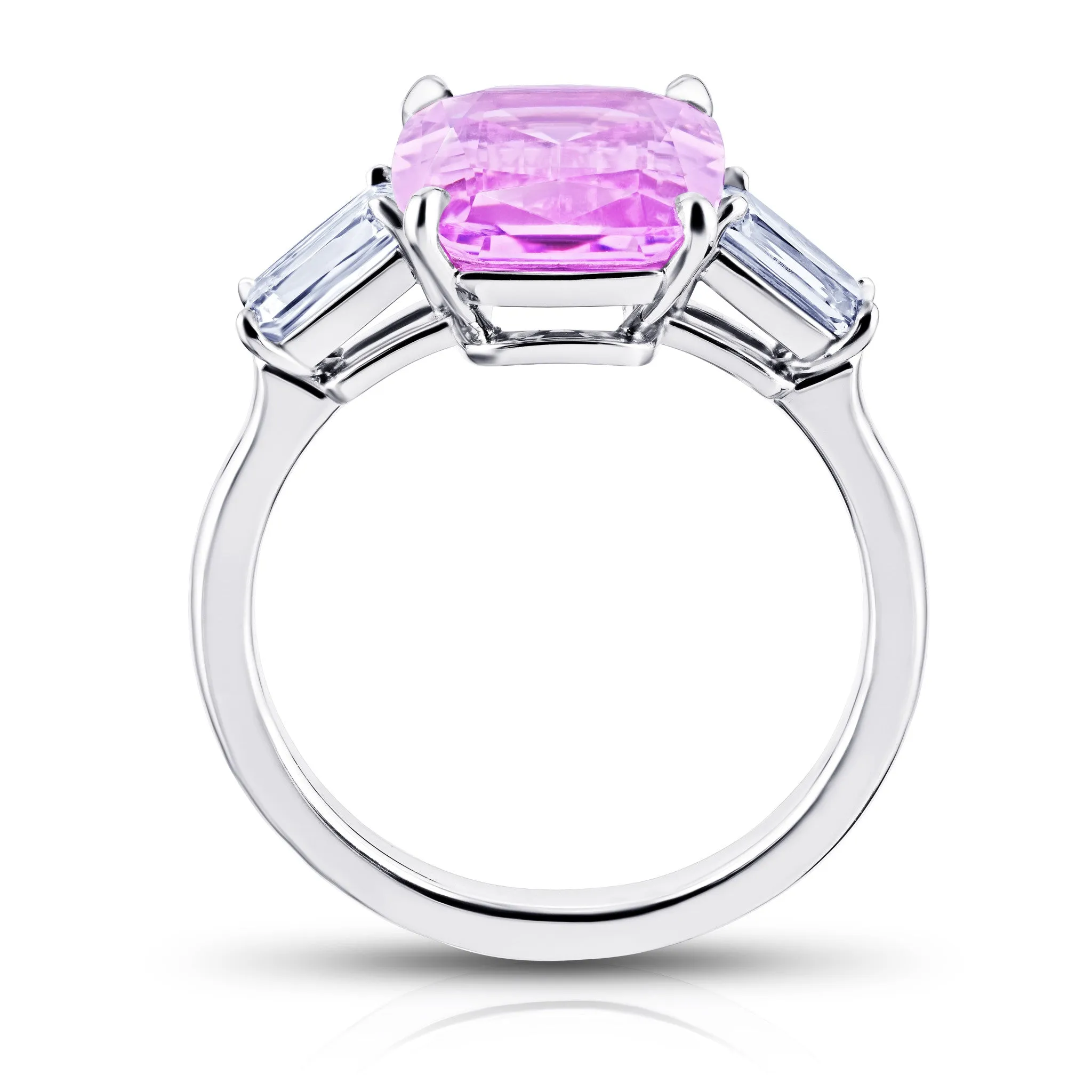 Contemporary Platinum Sapphire & Diamond Ring