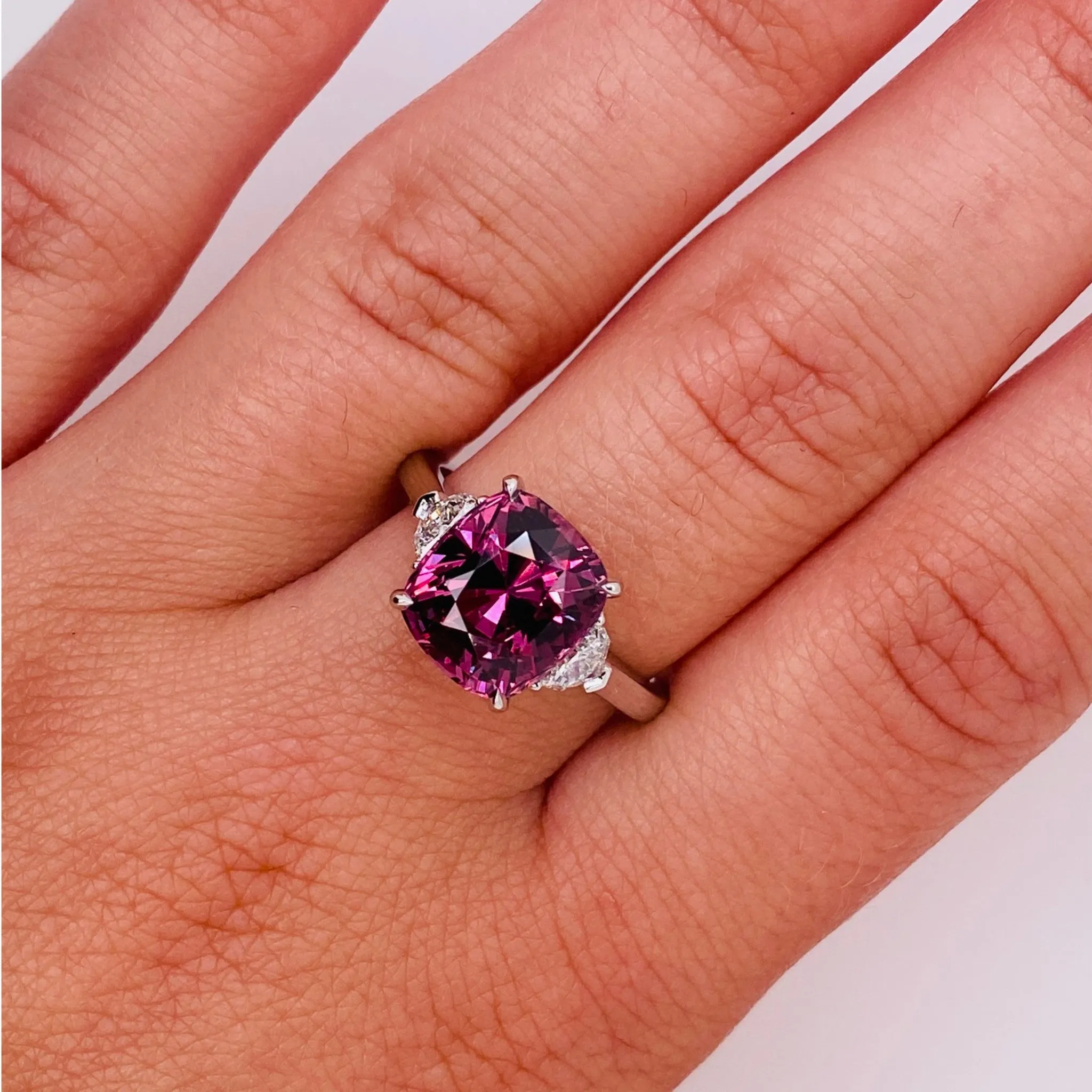 Contemporary Platinum Sapphire & Diamond Ring