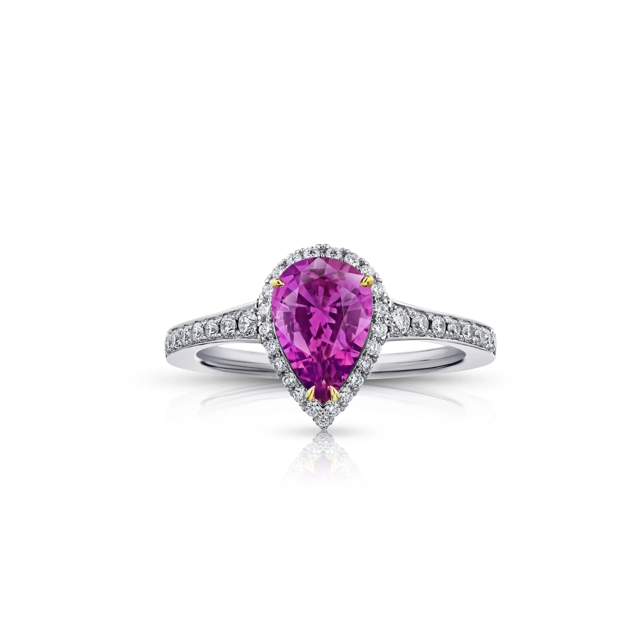 Contemporary Platinum Sapphire & Diamond Ring