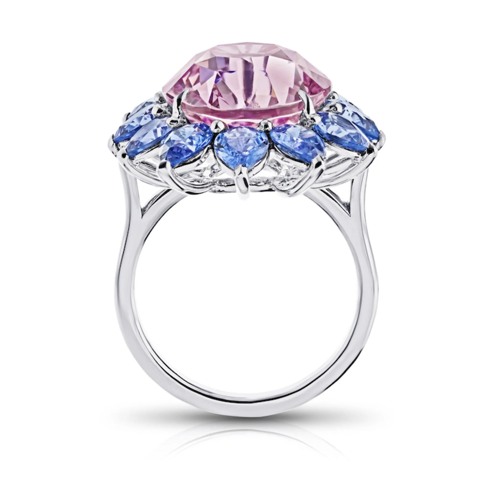 Contemporary Platinum Sapphire Ring
