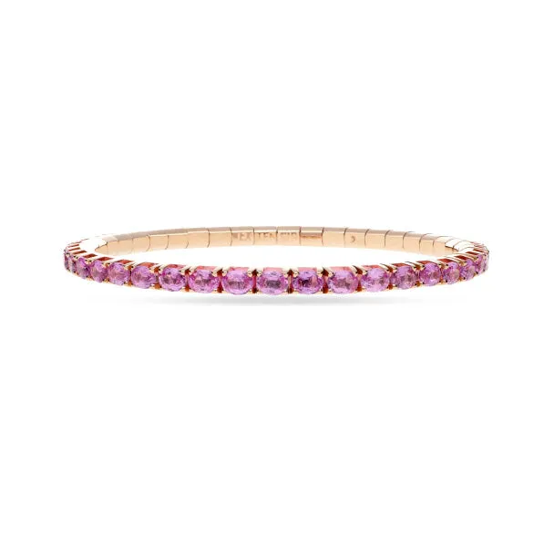 DEMEGLIO 'EXTENSIBLE' 18CT ROSE GOLD PINK SAPPHIRE BRACELET
