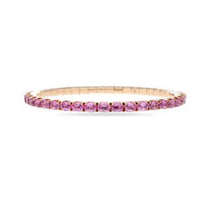 DEMEGLIO 'EXTENSIBLE' 18CT ROSE GOLD PINK SAPPHIRE BRACELET