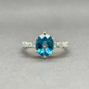 Estate 10K Y Gold 3.31ctw Blue Topaz Ring