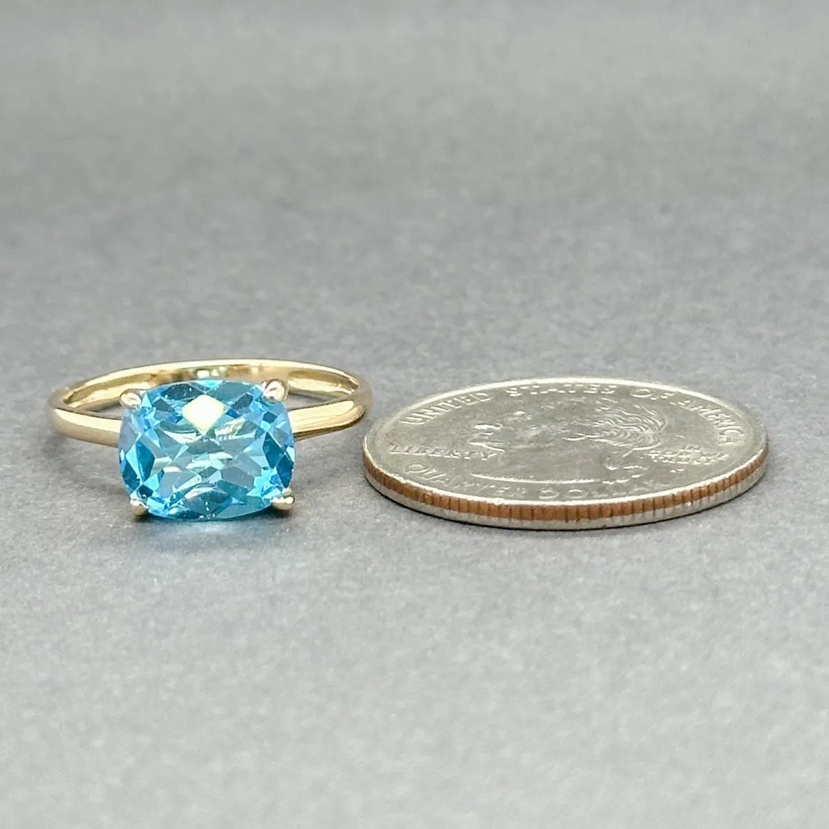 Estate 14K Y Gold 3.89ct Blue Topaz Ring