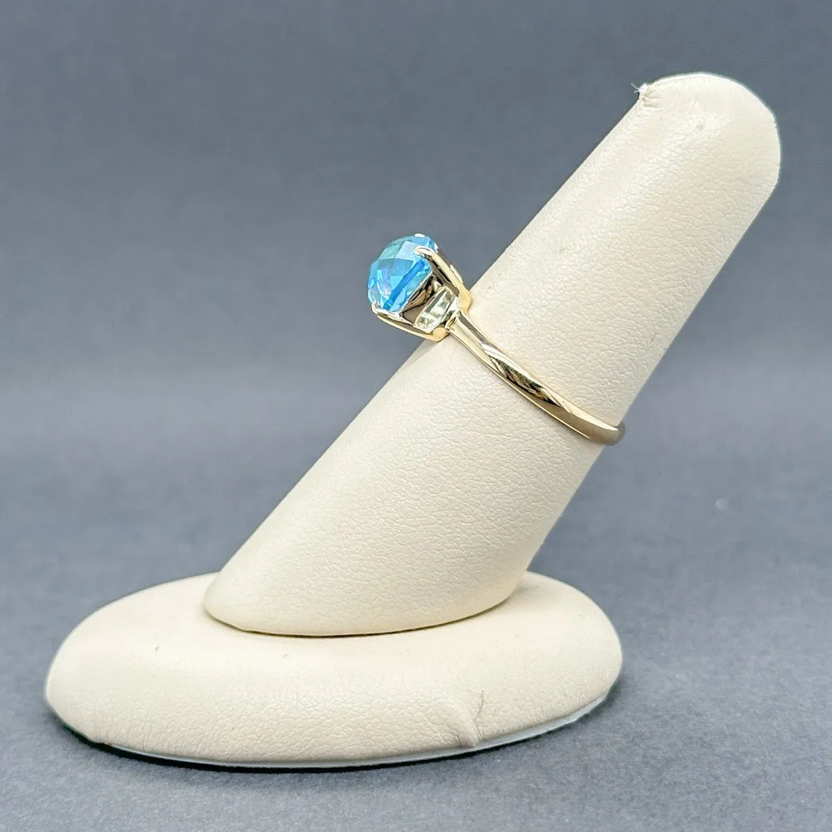 Estate 14K Y Gold 3.89ct Blue Topaz Ring