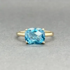 Estate 14K Y Gold 3.89ct Blue Topaz Ring
