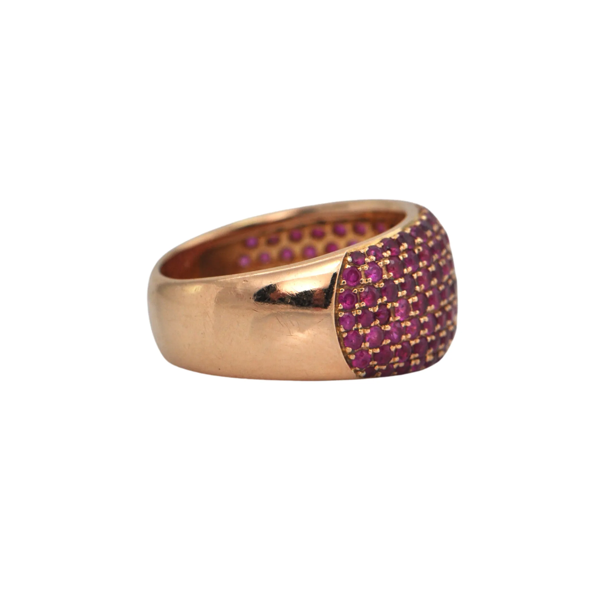 Estate 2.18ct Pink Sapphire 18K Rose Gold Domed Ring